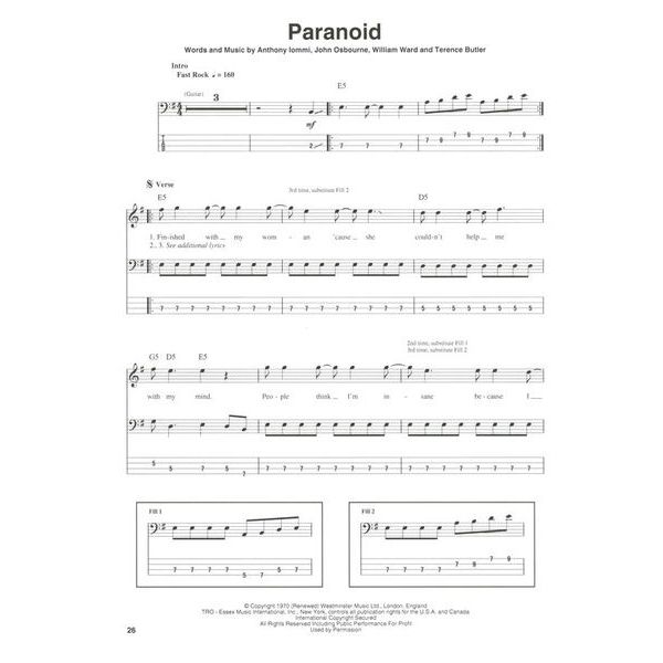 Hal Leonard Bass Play-Along Black Sabbath