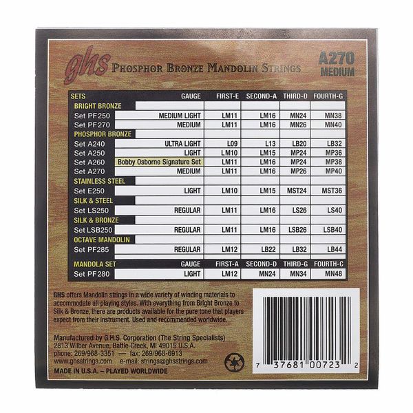 GHS A270 Mandolin Medium