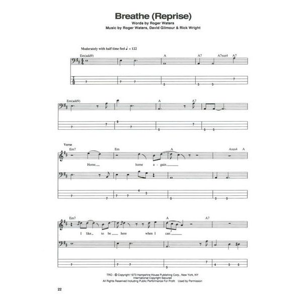 Hal Leonard Pink Floyd Dark Side Bass