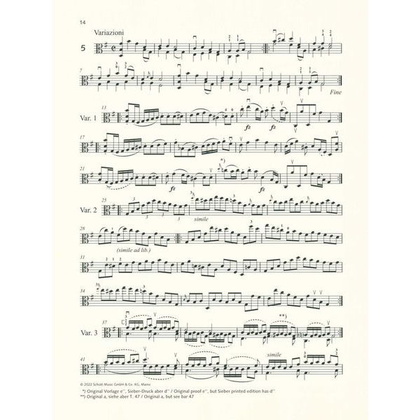 Schott Hoffmeister 12 Etüden Viola
