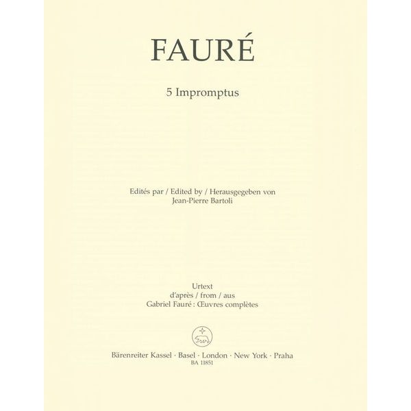Brenreiter Fauré 5 Impromptus