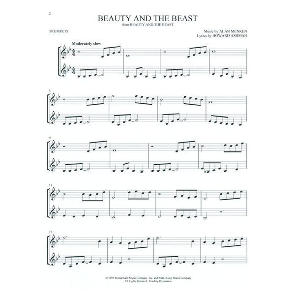 Hal Leonard Disney Songs For Two Trumpet