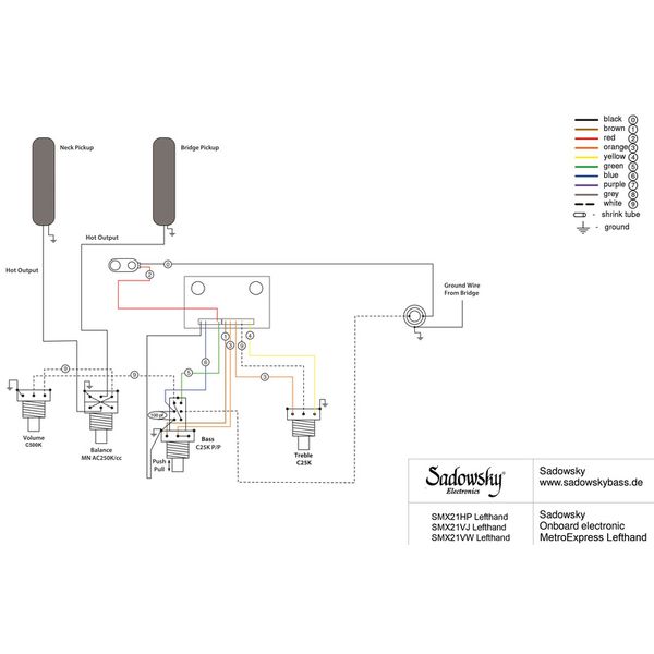 Sadowsky MetroExp 21 Vint MJ 4 RM LH BK