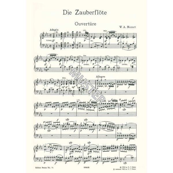 Edition Peters Mozart Zauberfl&ouml;te KV 620
