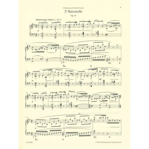 Brenreiter Fauré Barcarolles