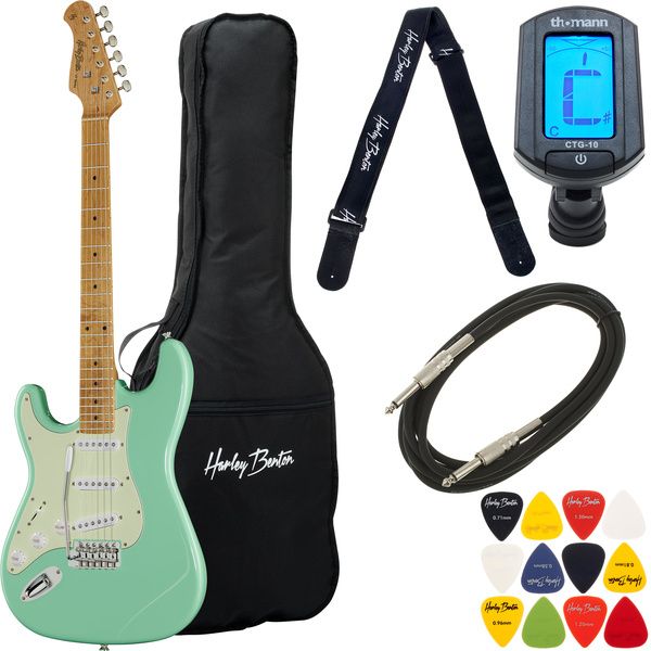 Harley Benton ST-62CC MN LH Seafoam G Bundle