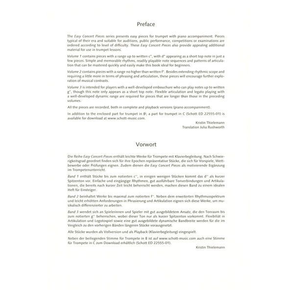 Schott Easy Concert Pieces Trumpet 2