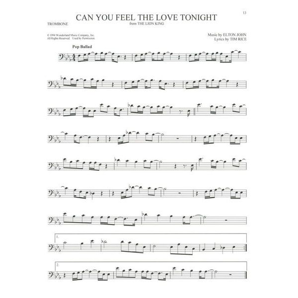 Hal Leonard 101 Disney Songs Trombone