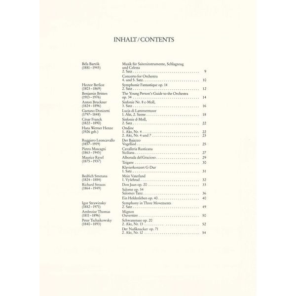 Edition Peters Orchester Probespiel Harfe