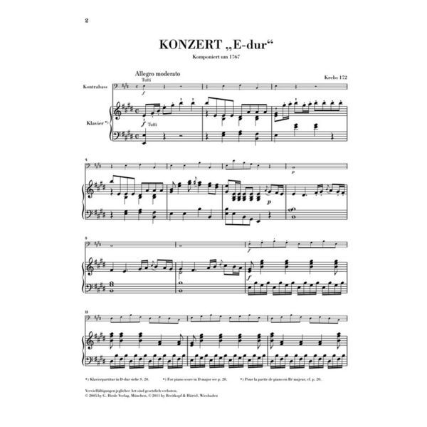 Henle Verlag Dittersdorf Kontrabasskonzert