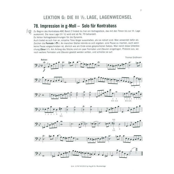 Edition Hug Kontrabass ABC 2 Schule