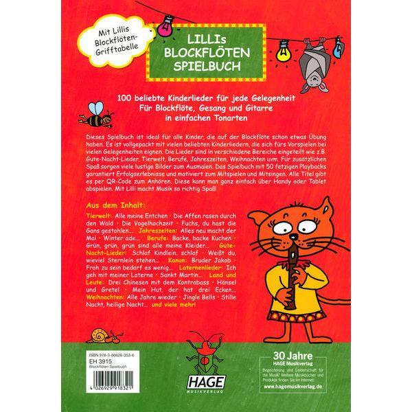 Hage Musikverlag Lillis Blockflöten Spielbuch