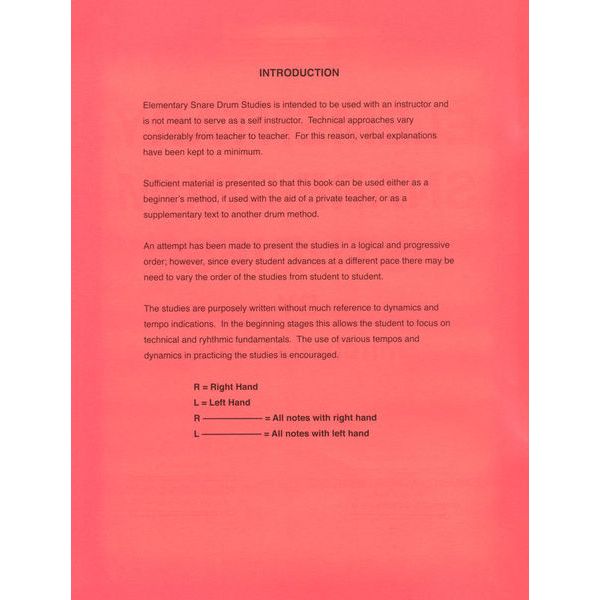 Try Publishing Company Elementary Snare Drum Studies