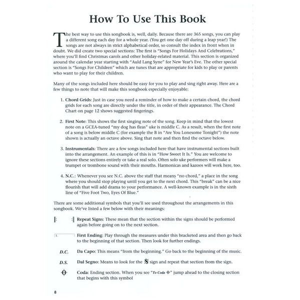 Hal Leonard The Daily Ukulele 365 Songs