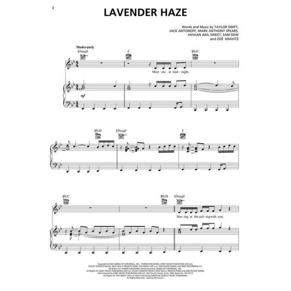 Hal Leonard Taylor Swift Midnights (3 AM)