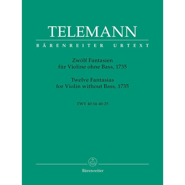 Brenreiter Telemann 12 Fantasien Violin
