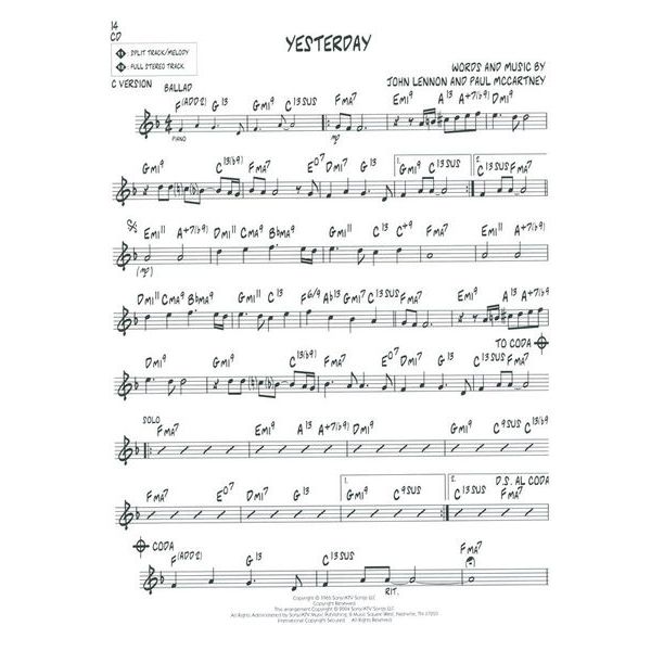 Hal Leonard Jazz Play-Along Lennon Cartney