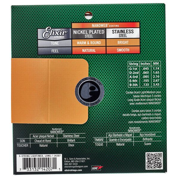Elixir 14207 Nanoweb 5-Str. Light/Med