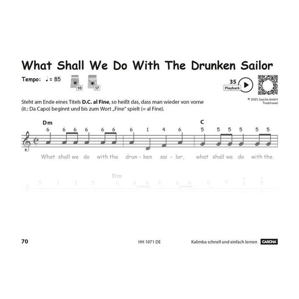 Hage Musikverlag Kalimba schnell und einfach
