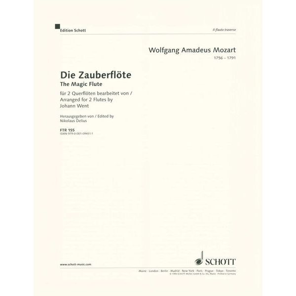 Schott Zauberfl&ouml;te 2 Querfl&ouml;ten