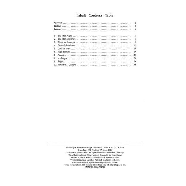 Brenreiter Debussy Leichte Klavierstücke