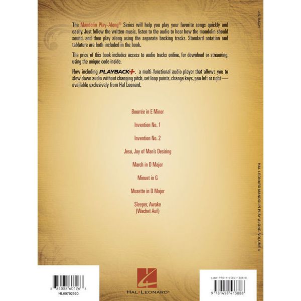 Hal Leonard Mandolin Play-Along J. S. Bach