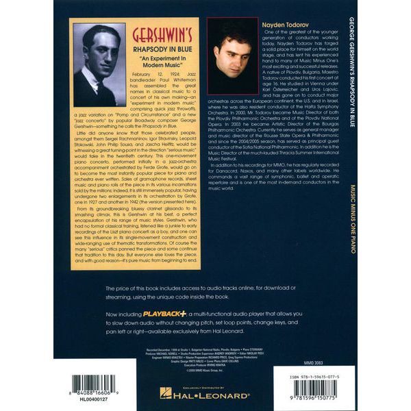 Music Minus One Gershwin Rhapsody In Blue