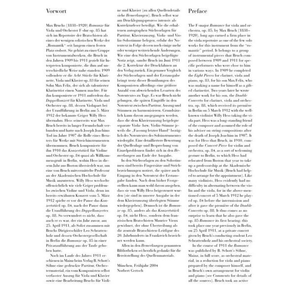 Henle Verlag Bruch Romanze F-Dur Viola