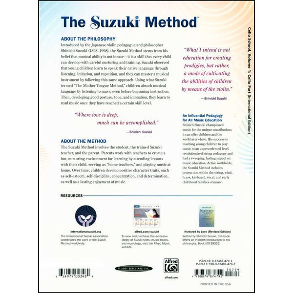 Alfred Music Publishing Suzuki Cello School 1