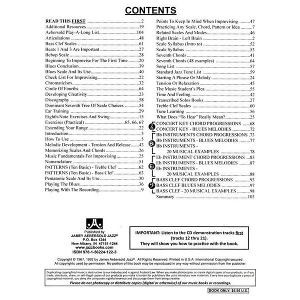 Jamey Aebersold How To Play Jazz Improvise 1 E