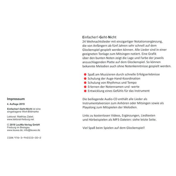 LeuWa-Verlag 24 Weihnachtslieder Sonor BWG