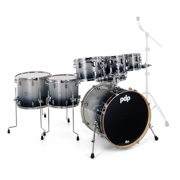 DW PDP CM7 Silver to Black