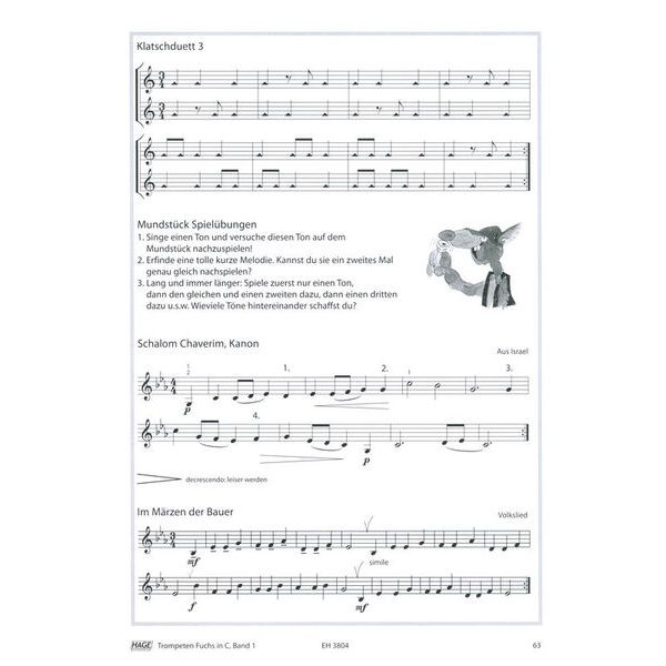 Hage Musikverlag Trompeten Fuchs C