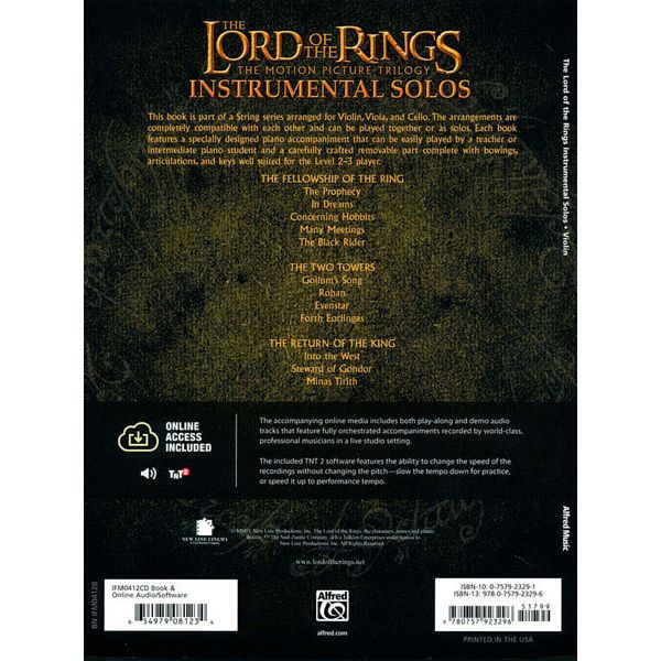 Alfred Music Publishing Lord Of The Rings 1-3 Violin