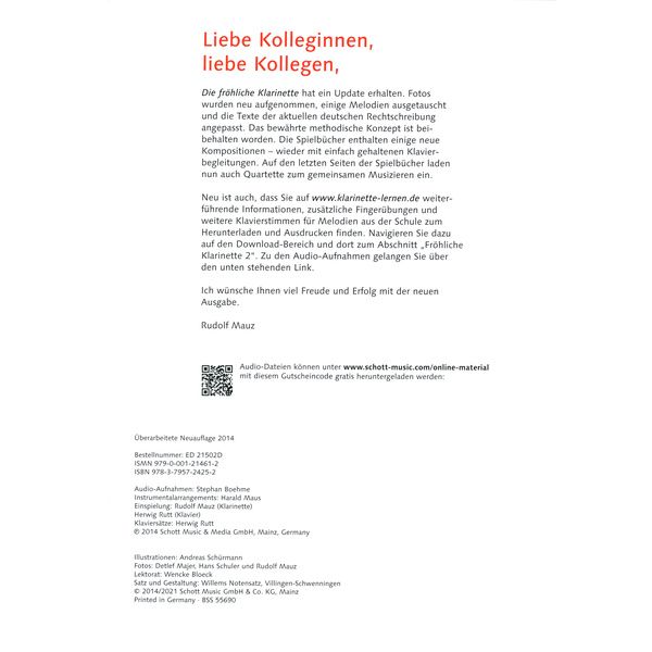 Schott Die Fröhliche Klarinette 2
