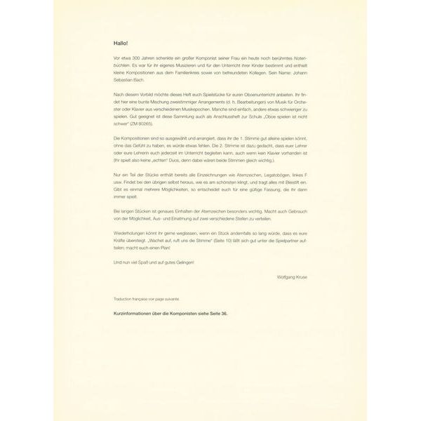 Zimmermann Verlag Notenbüchlein Oboe