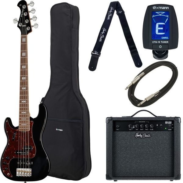 Harley Benton MV-5PJ LH Black Set