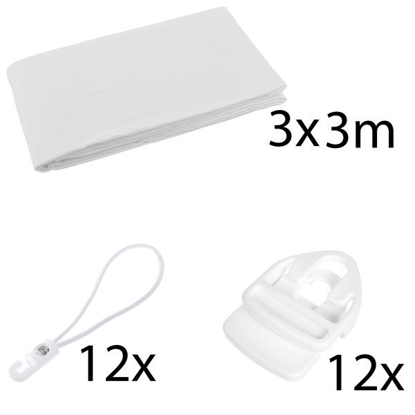 Stageworx Deco Curtain WH 3x3m Bundle