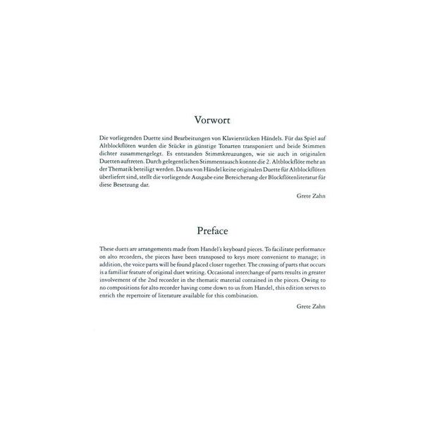Heinrichshofen Verlag Hndel 7 Duette