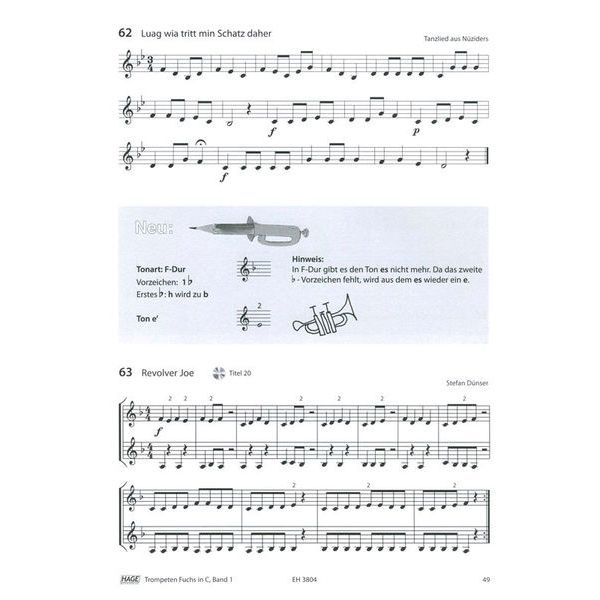 Hage Musikverlag Trompeten Fuchs C