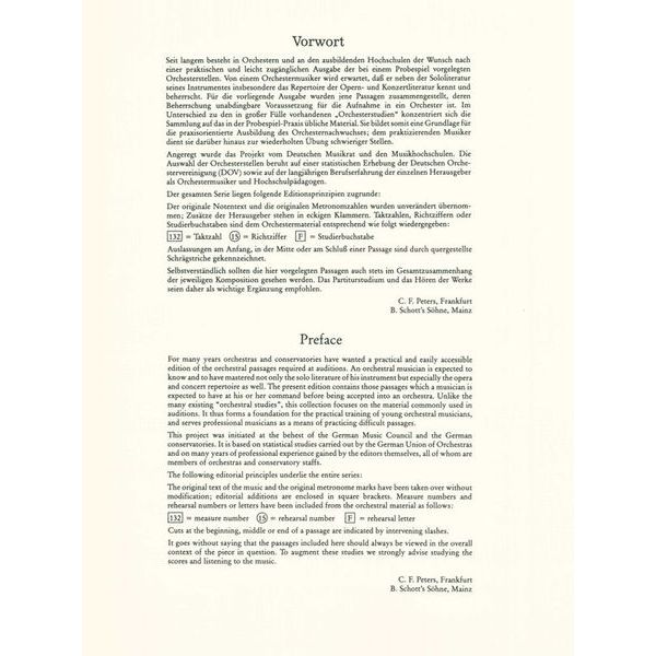 Edition Peters Orchester Probespiel Harfe