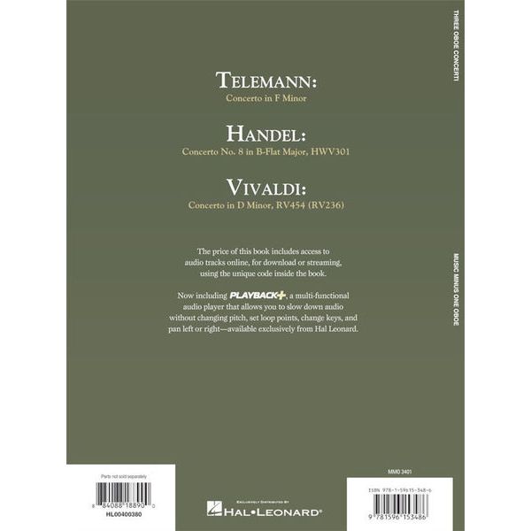 Music Minus One Three Oboe Concerti