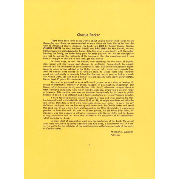 Atlantic Music Charlie Parker Omnibook Eb