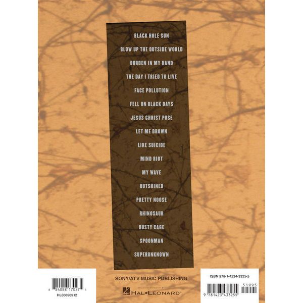 Hal Leonard Soundgarden Anthology