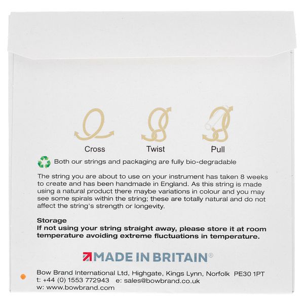 Bow Brand NG 1st D Gut Harp String No.2