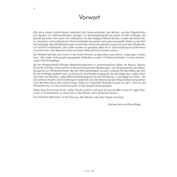 Horst Rapp Verlag Fr&ouml;hliche Weihnacht Trombone