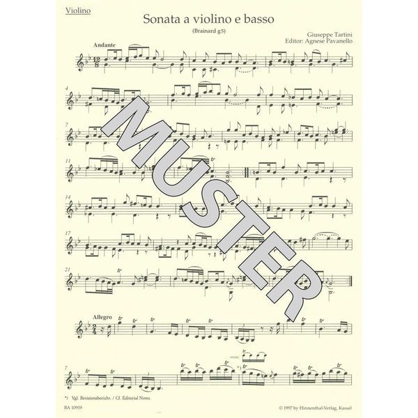 Brenreiter Tartini Sonate g-Moll Violin