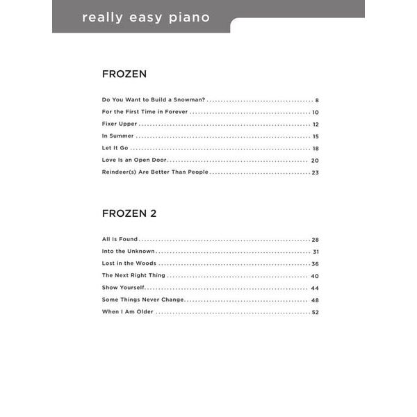 Hal Leonard Really Easy Piano Frozen Coll