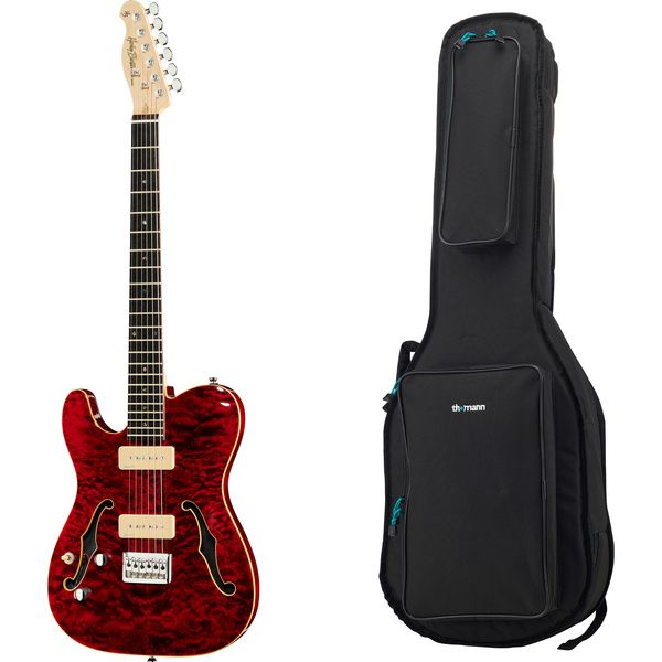 Harley Benton TE-90QM LH Trans Red w/Bag