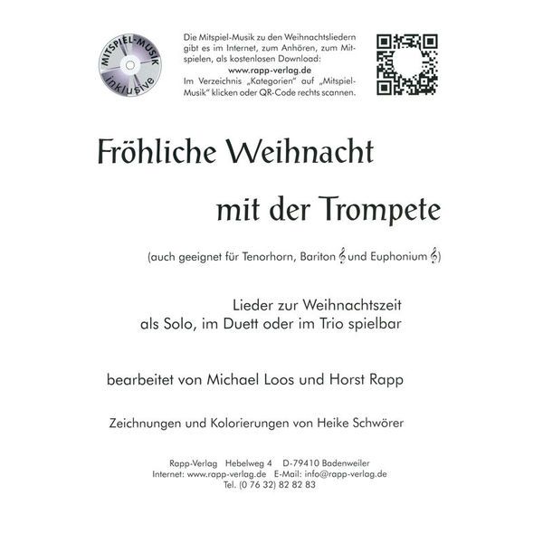 Horst Rapp Verlag Fröhliche Weihnacht Trumpet